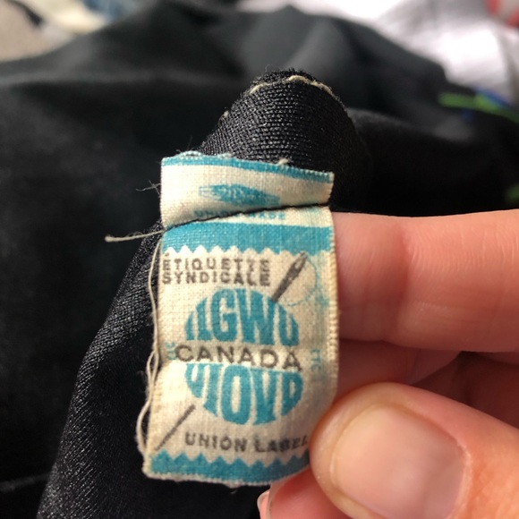 Vintage 1970’s mock-neck shift dress, black with floral design sm/med fit - Picture 10 of 11